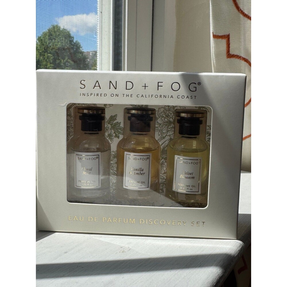 Sand + Fog floral mist, vanilla amber, velvet blossom 3 x 0.25 oz. Eau de Parfum